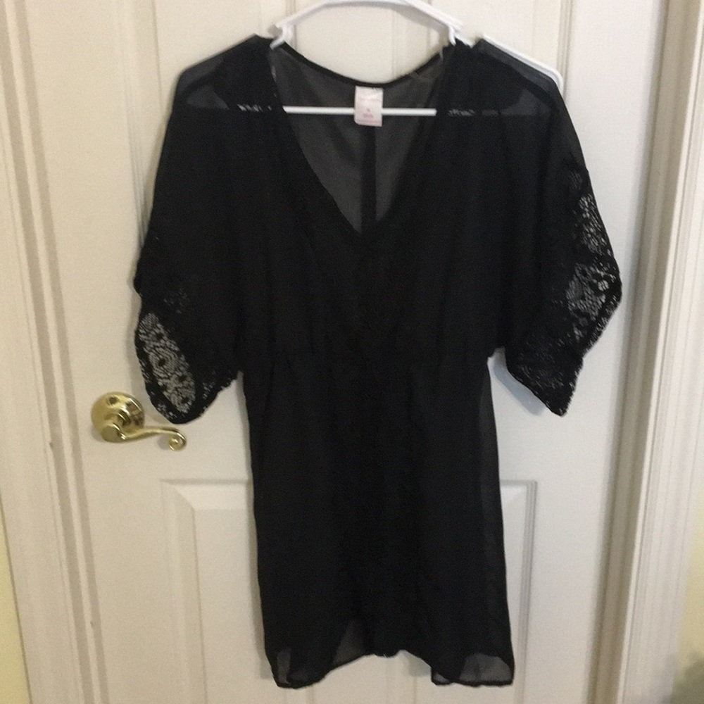 NWOT black mesh Target bathing suit coverup